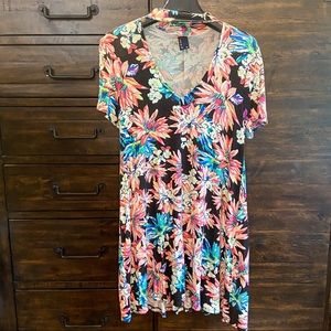 Floral V-Neck Mini Dress